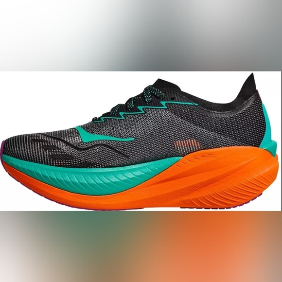 Size 9B - New Women's HOKA MACH X 2 Racing Shoes Black/Aqua - Picture 5 of 15